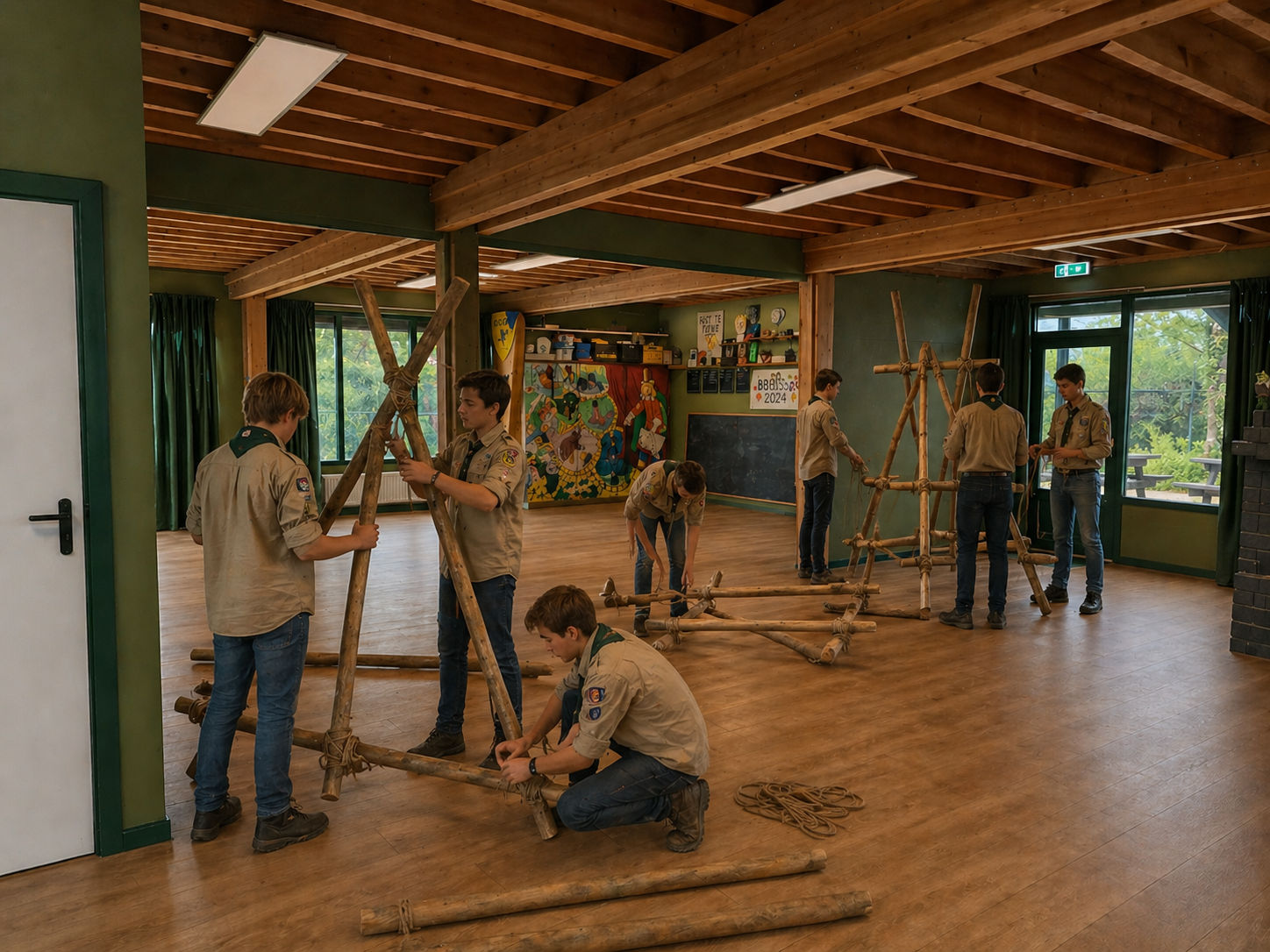 Scouts spelen in de Hoystak